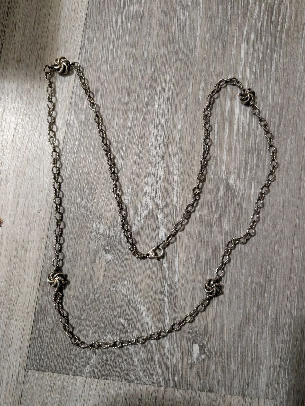 LAGOS Sterling Silver Love Knot Station Necklace, 32